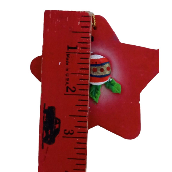 🎁 Vintage Ornament Gift Tags Candy Cane & Red Stars Set of 3 🎄🌟🍬 - Picture 9 of 12